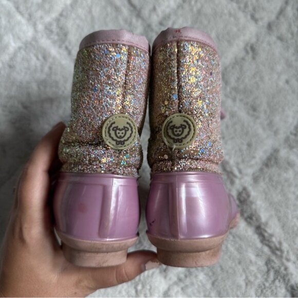 Adrienne Vittadini | Gavin-04T Pink Glitter rainboots | Size 8 - Picture 8 of 10